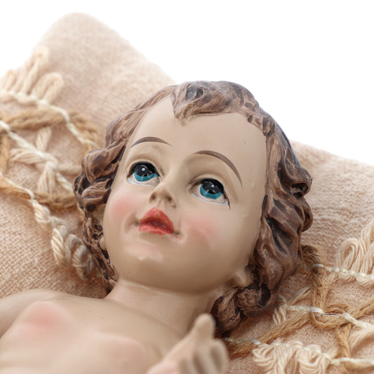 Statua Gesù Bambino su cuscino. Dimensioni 21x15,5 cm