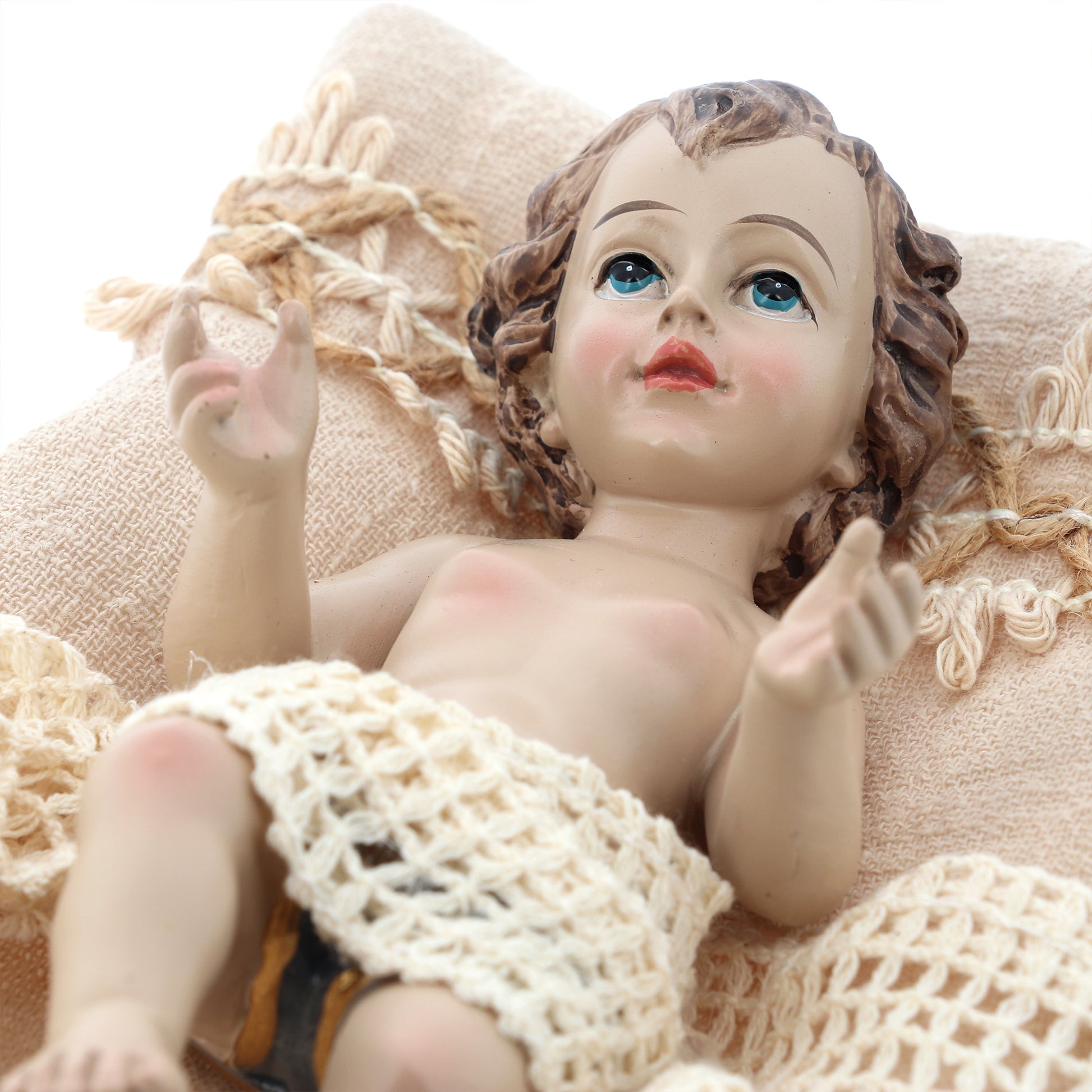 Statua Gesù Bambino su cuscino. Dimensioni 21x15,5 cm