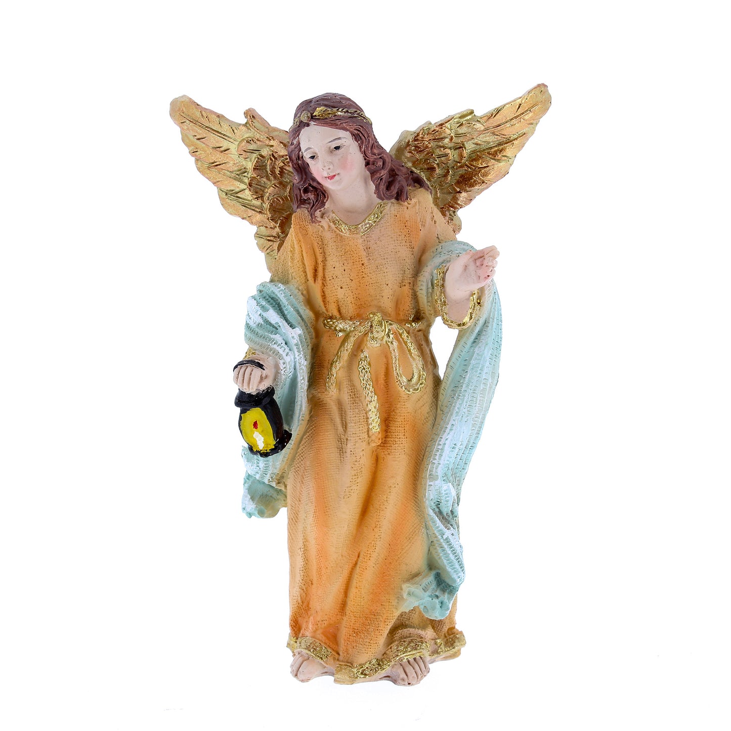 Set presepe composto da 11 soggetti in resina. Altezza 15,4 cm
