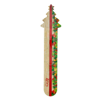 Segnalibro in legno con applicazioni natalizie, completo di confezione. Altezza 22 cm