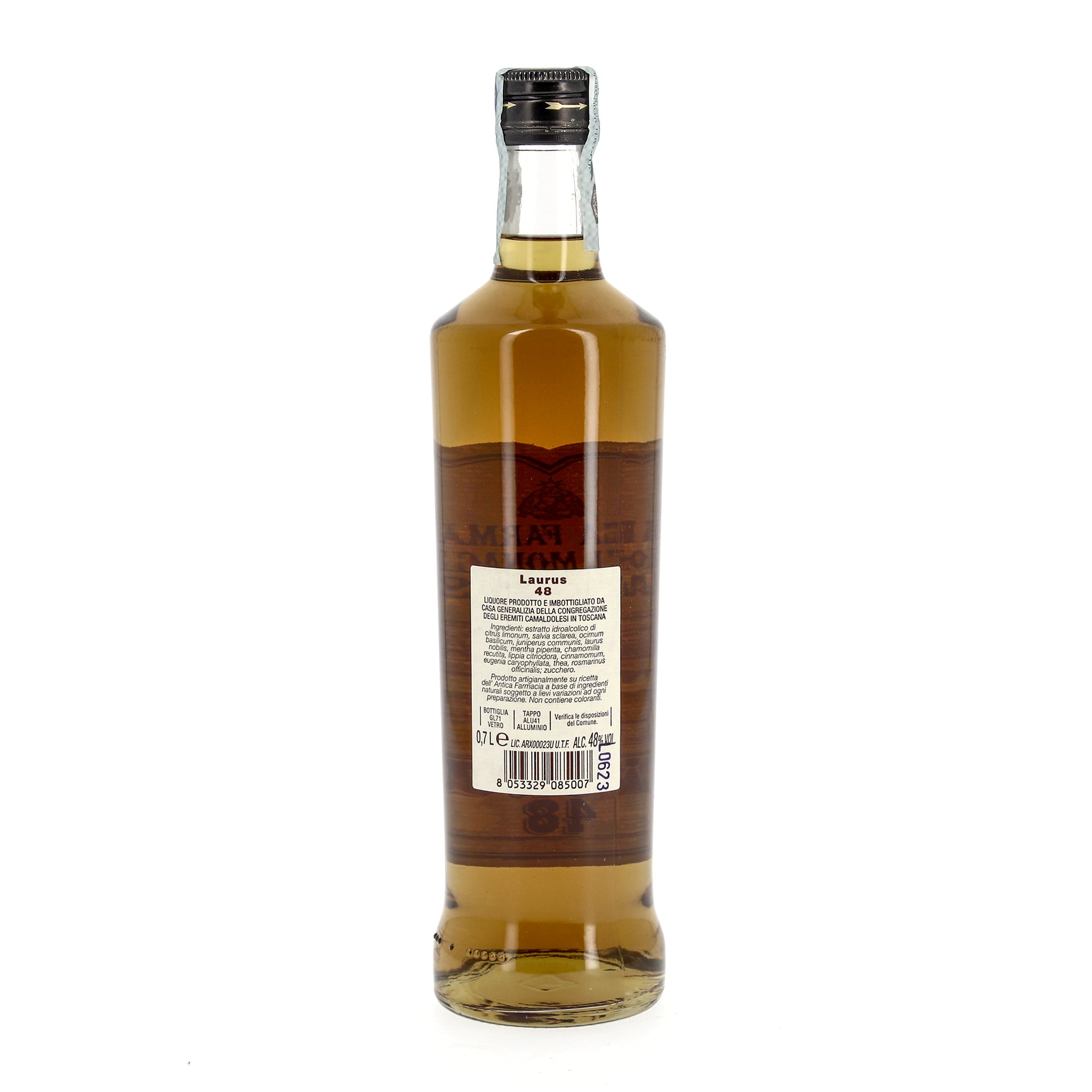 Liquore Laurus 48 in bottiglia da 700 ml - Prodotto dai Monaci Camaldolesi