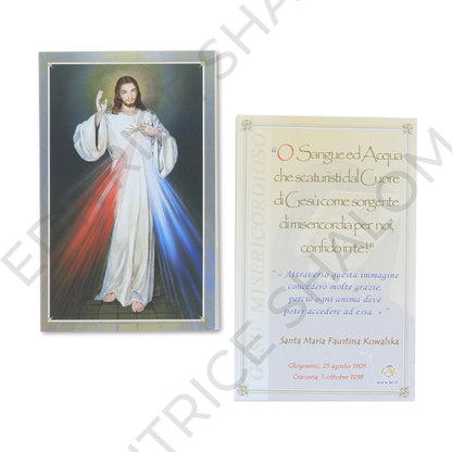 Scapolare in stoffa Gesù Misericordioso / Santa Faustina. Dimensioni 7X5,5 cm.