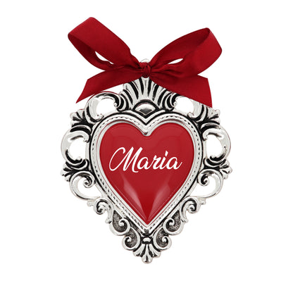 Cuore Votivo moderno in resina - cuore rosso e cornice argentata. Dimensioni 14x17,5 cm