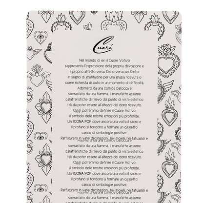 Cuore Votivo moderno in resina - cuore dorato e cornice argentata. Dimensioni 17,5x21,5 cm

