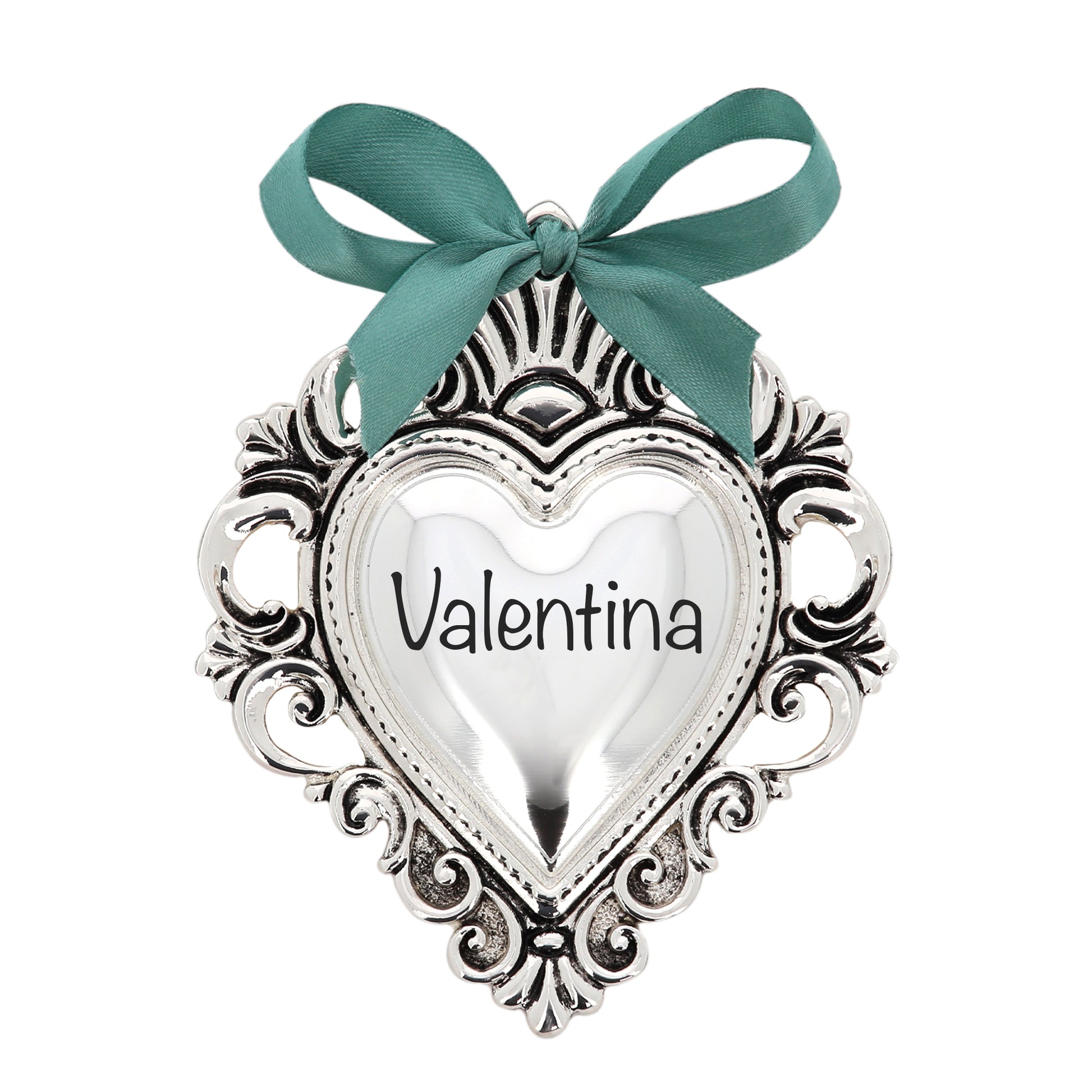 Cuore Votivo in resina argentata. Dimensioni 14x17,5 cm