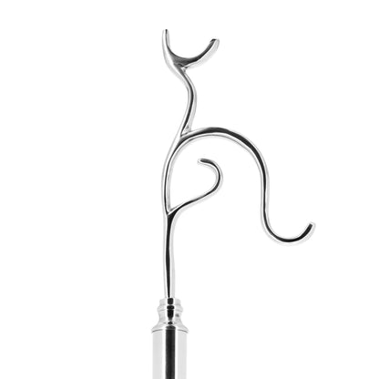 Porta turibolo in ottone nickelato. Altezza 147 cm