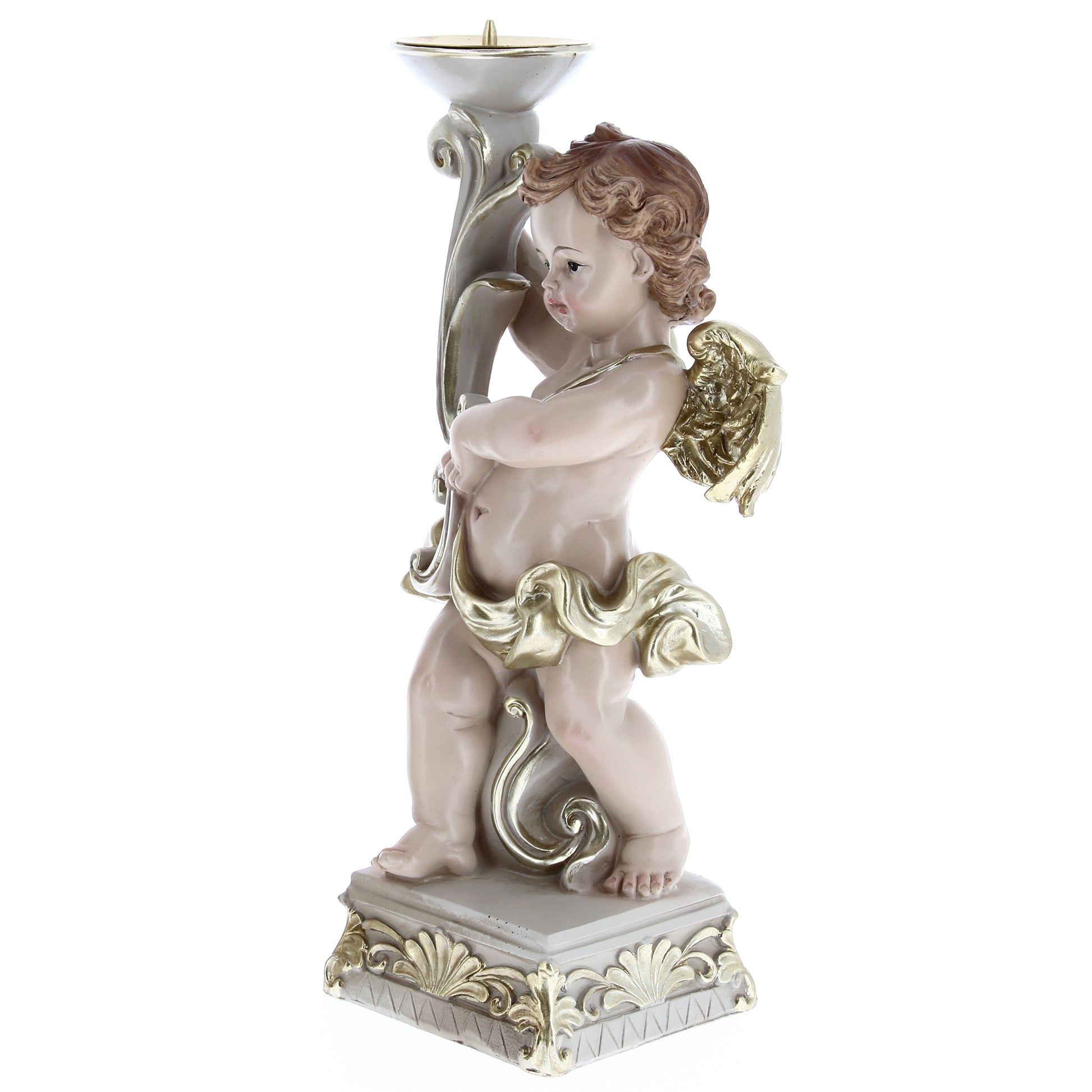 Angelo porta candela in resina. Altezza 25 cm