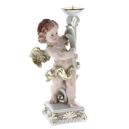 Angelo porta candela in resina. Altezza 25 cm