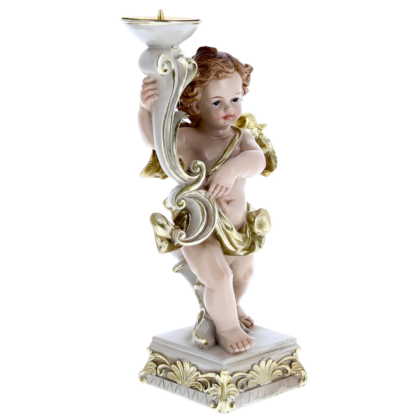 Angelo porta candela in resina. Altezza 25 cm