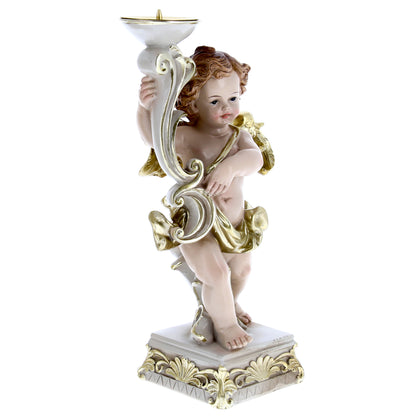 Angelo porta candela in resina. Altezza 25 cm