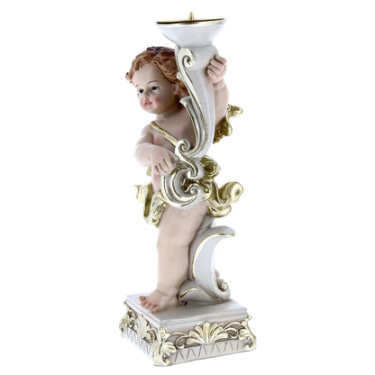 Angelo porta candela in resina. Altezza 25 cm