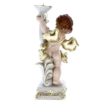 Angelo porta candela in resina. Altezza 25 cm