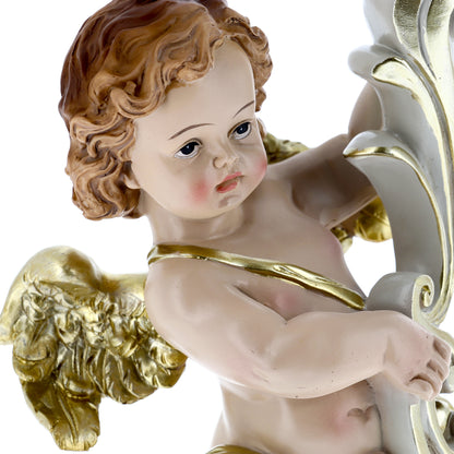 Angelo porta candela in resina. Altezza 25 cm