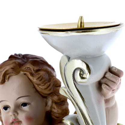 Angelo porta candela in resina. Altezza 25 cm