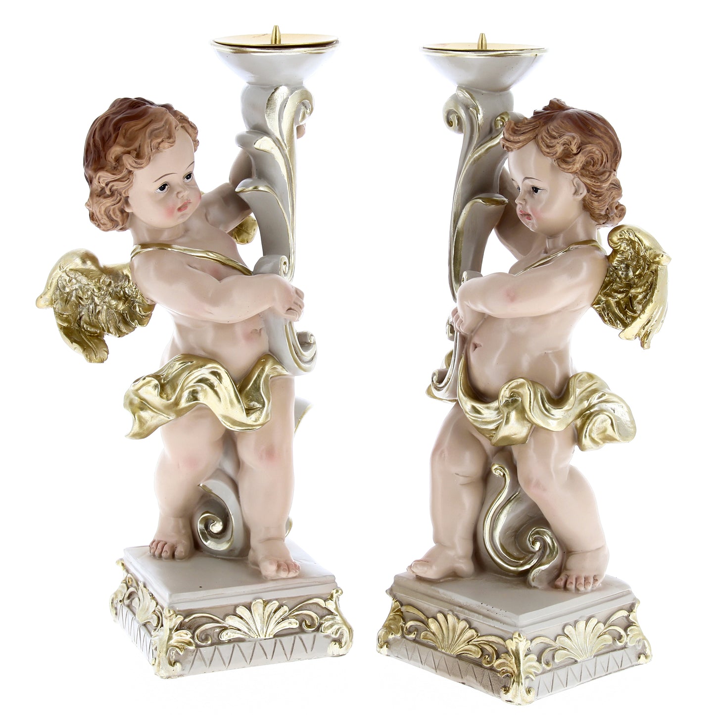 Angelo porta candela in resina. Altezza 25 cm
