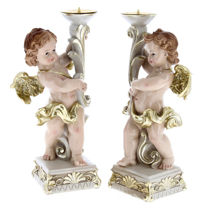 Angelo porta candela in resina. Altezza 25 cm