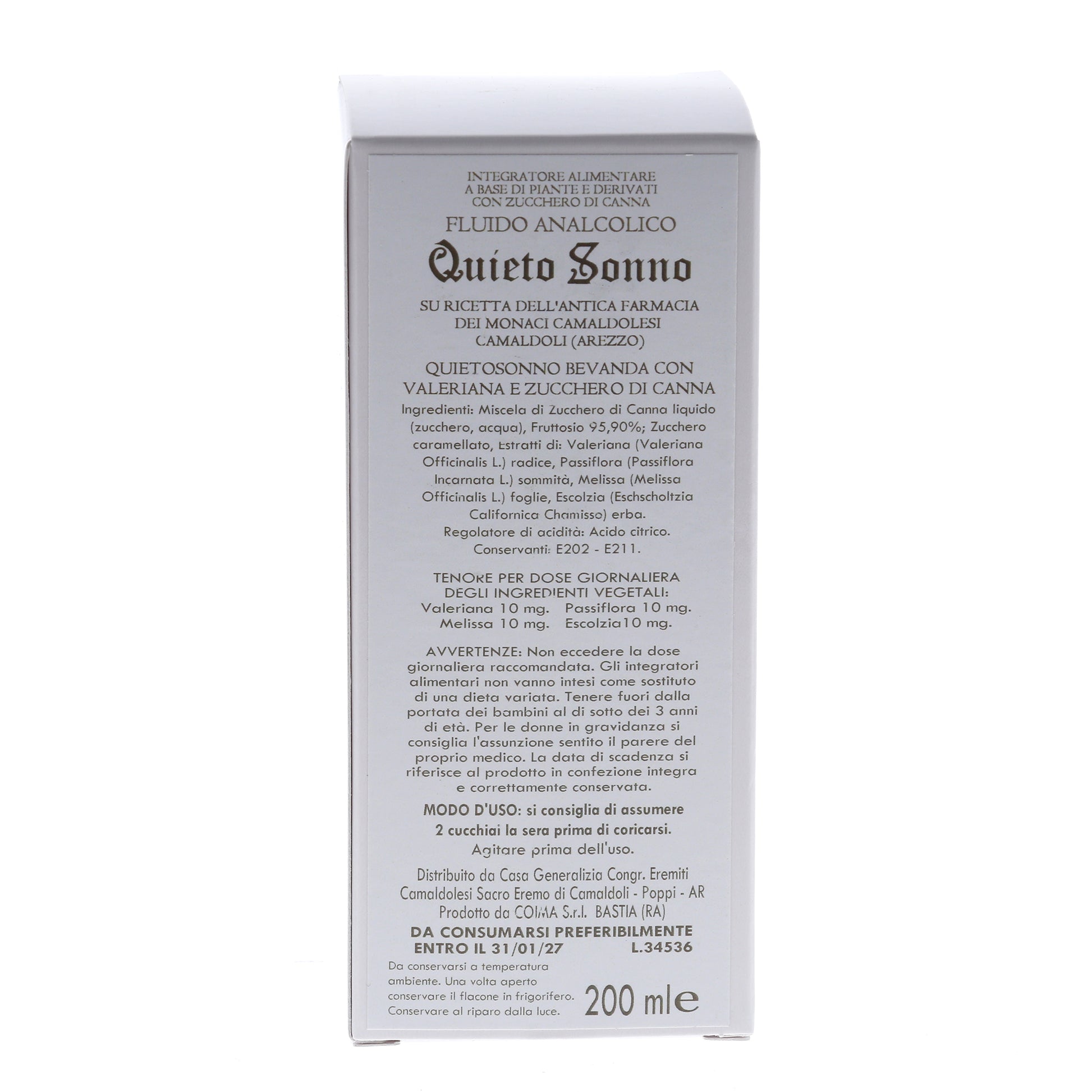 Quieto sonno sciroppo - integratore alimentare. Confezione da 200 ml