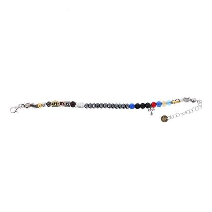 Bracciale Iesus - Vita di Gesù croce argento rodiato e pietre 4 mm