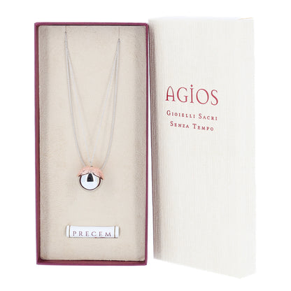 Collana chiama Angeli con Ave Maria in latino, in argento 925