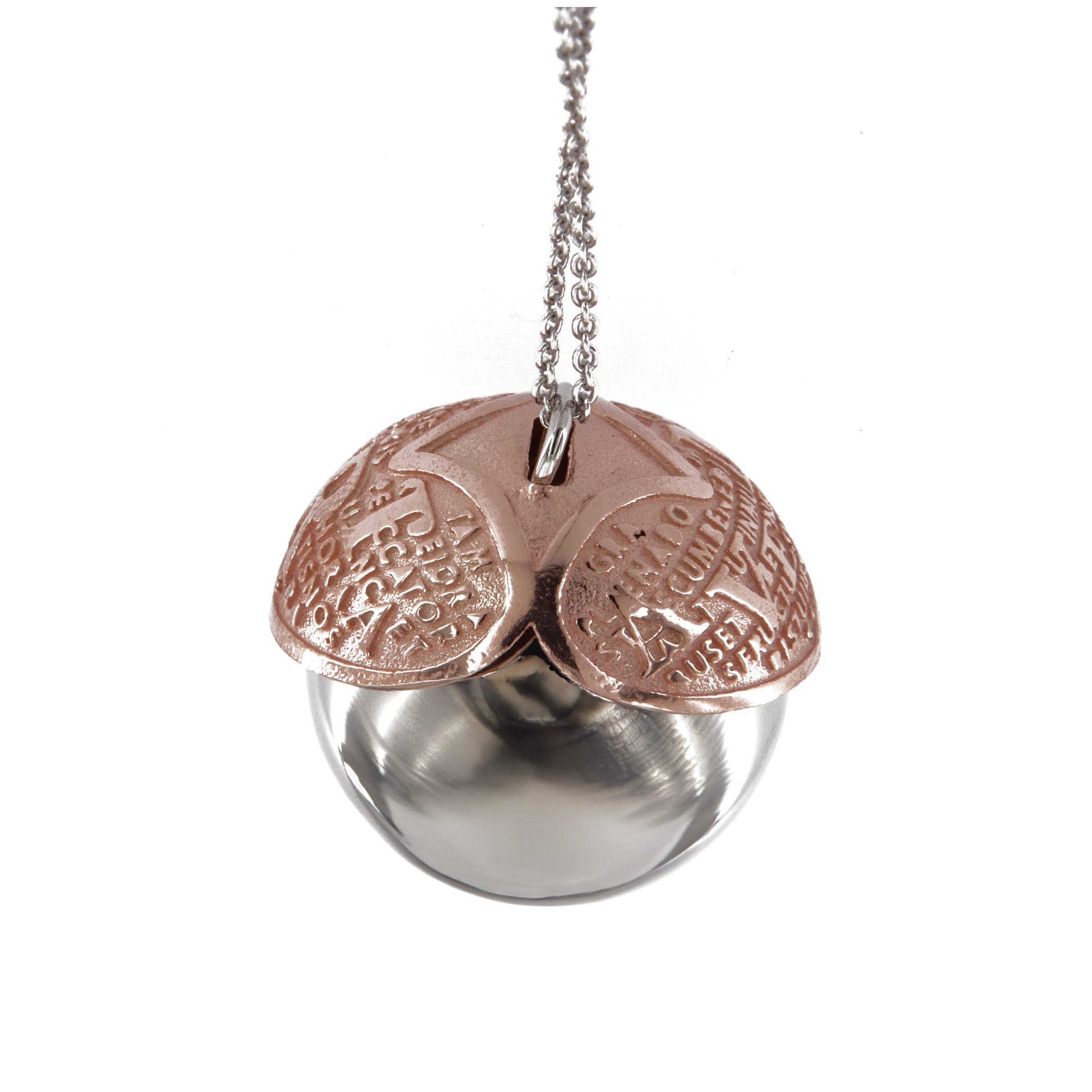 Collana chiama Angeli con Ave Maria in latino, in argento 925