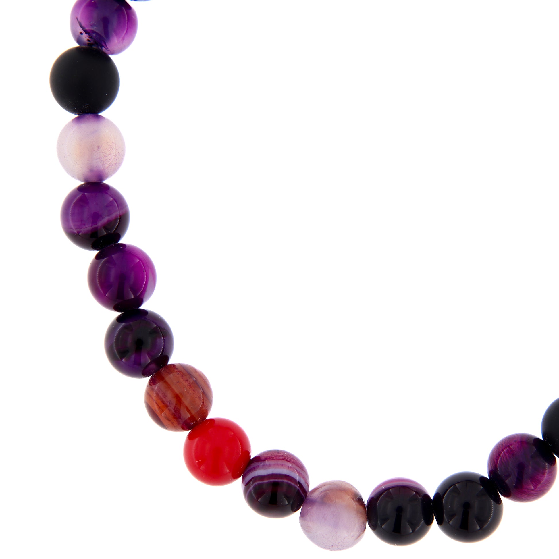 Bracciale Precem Mater in pietre naturali con Ave Maria, argento 925