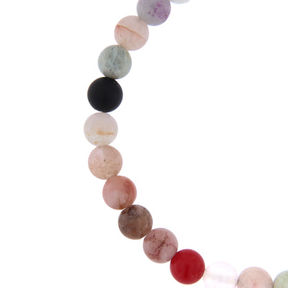 Bracciale Precem Mater in pietre naturali con Ave Maria, argento 925