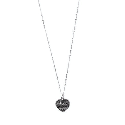 Collana Mater ciondolo cuore Ave Maria, in argento 925