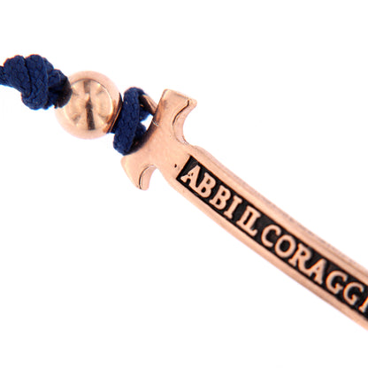 Bracciale Felix in corda colorata con elemento inciso in argento 925