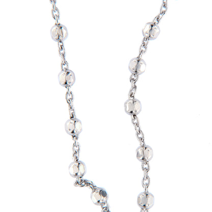 Collana Rosario Beatitudinem con crociera incisa, in argento 925