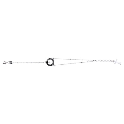 Bracciale Rosario Beatitudinem con elemento inciso e croce, in argento 925