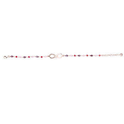 Bracciale Color Infinitum con pietre colorate,  simbolo infinito e incisione, in argento 925