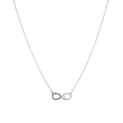 Collana Infinitum con simbolo infinito e incisione, in argento 925