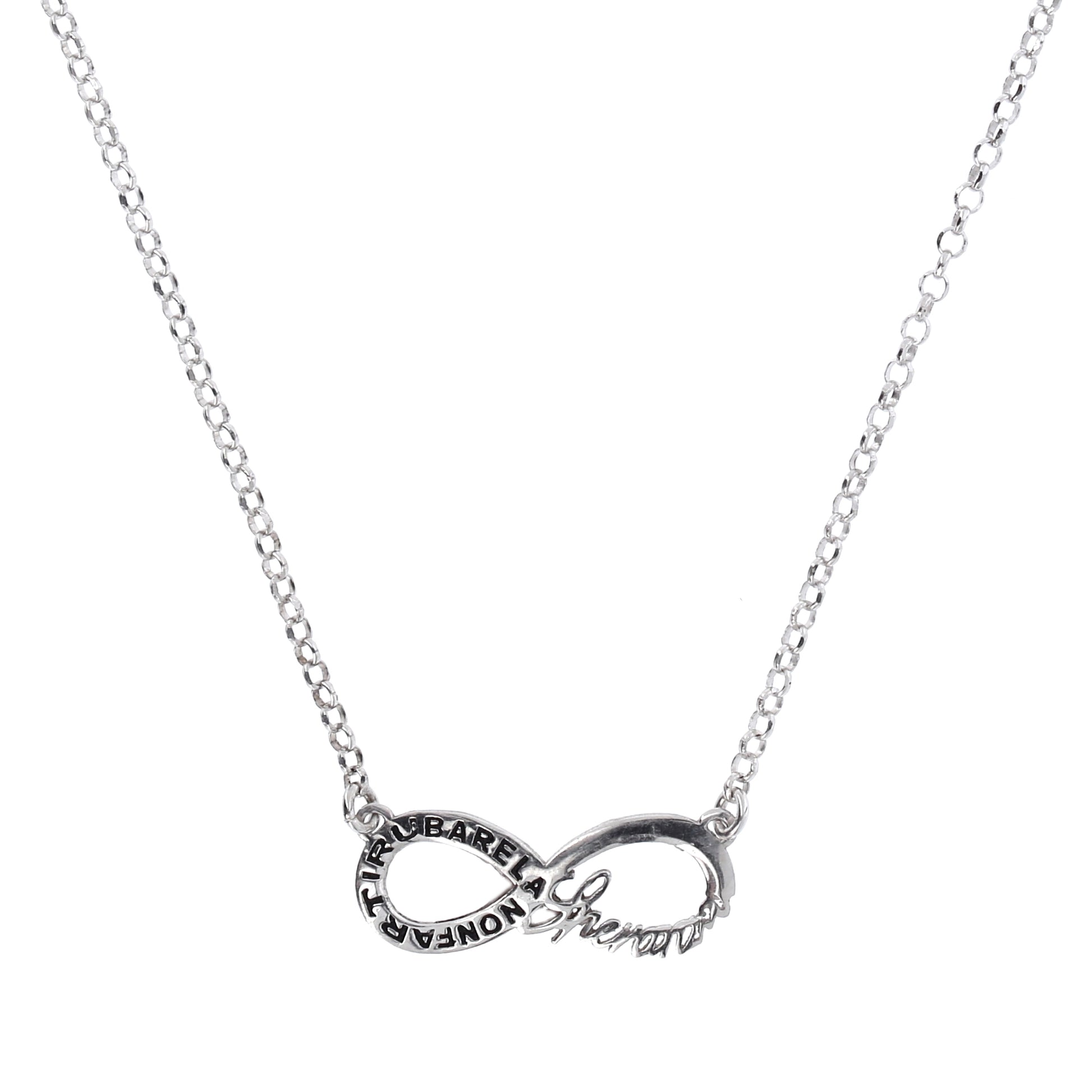 Collana Infinitum con simbolo infinito e incisione, in argento 925