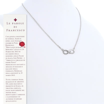 Collana Infinitum con simbolo infinito e incisione, in argento 925