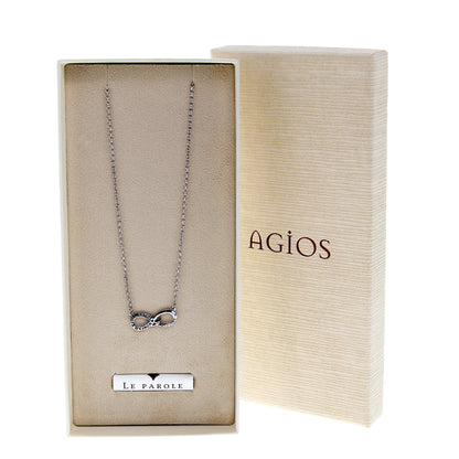 Collana Infinitum con simbolo infinito e incisione, in argento 925