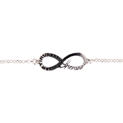 Bracciale Infinitum con simbolo infinito e incisione, in argento 925