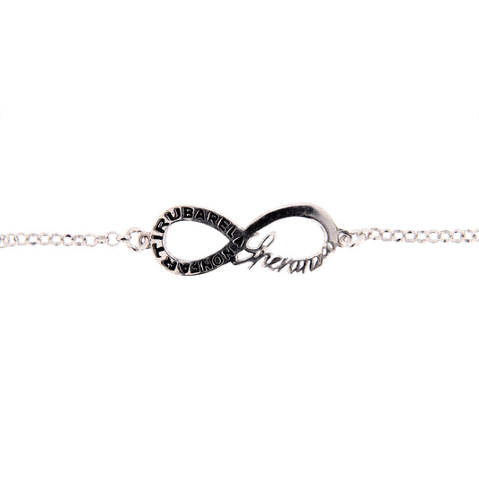 Bracciale Infinitum con simbolo infinito e incisione, in argento 925