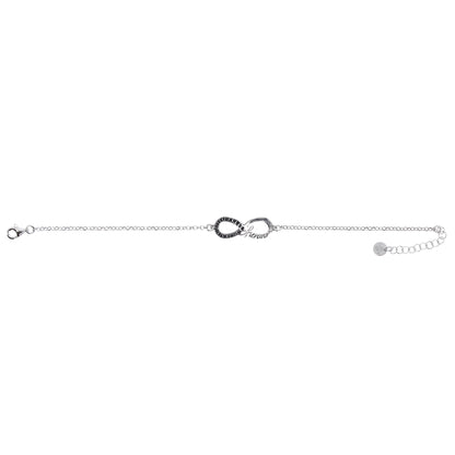 Bracciale Infinitum con simbolo infinito e incisione, in argento 925