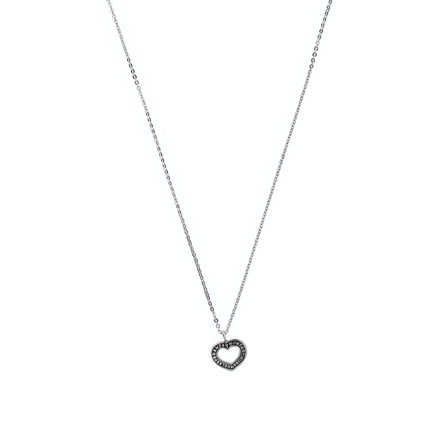 Collana Cor con cuore inciso, argento 925