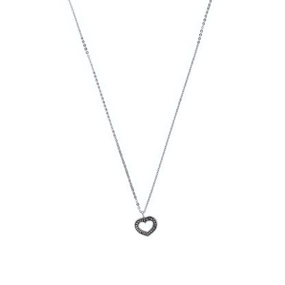 Collana Cor con cuore inciso, argento 925
