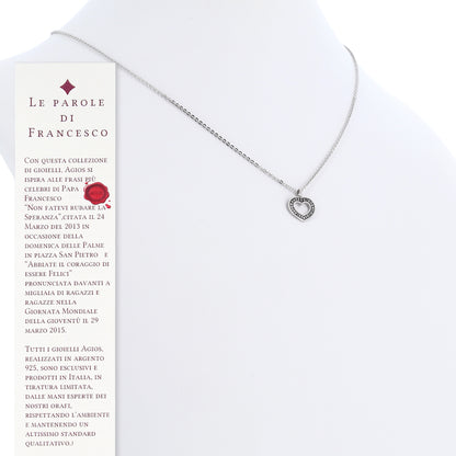 Collana Cor con cuore inciso, argento 925