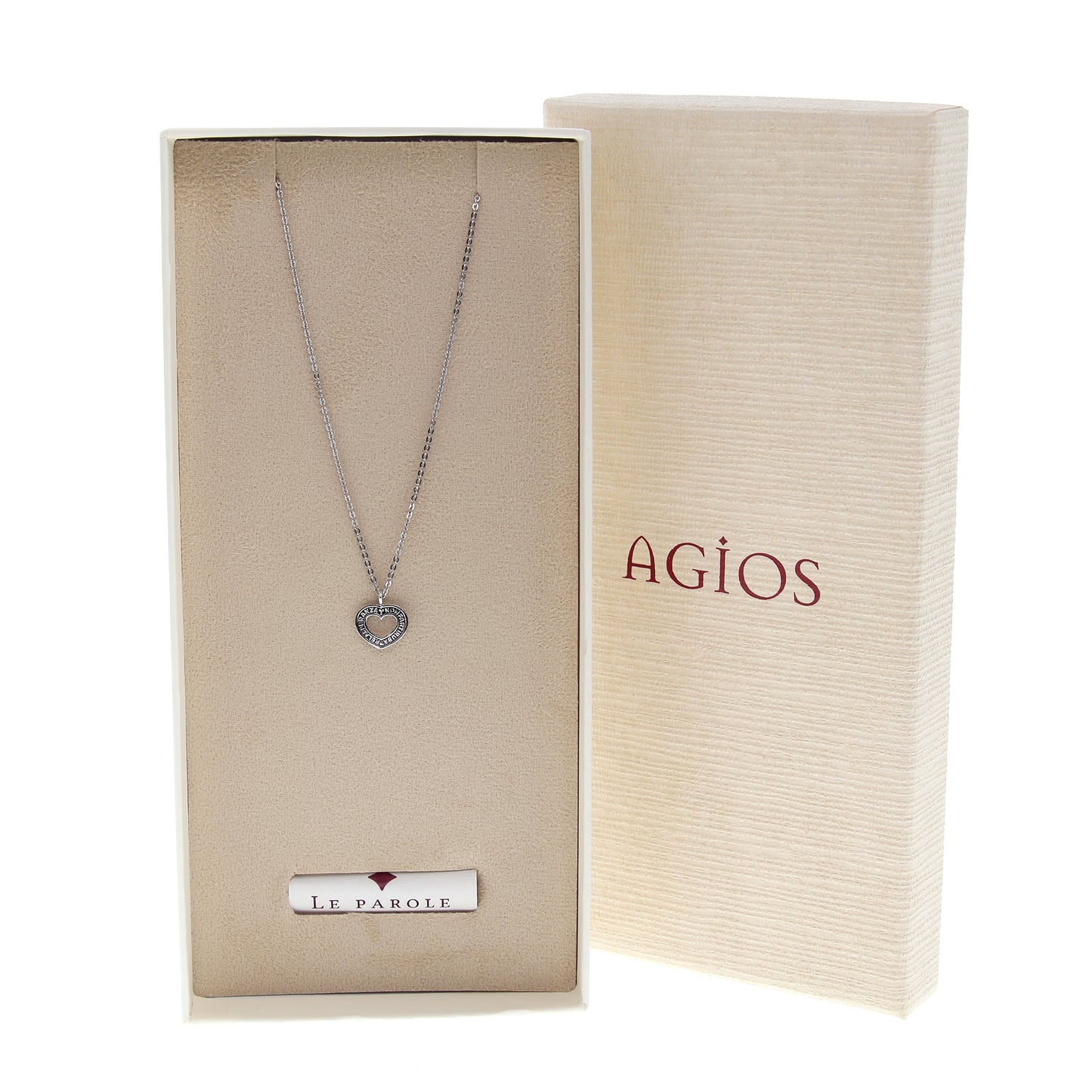 Collana Cor con cuore inciso, argento 925
