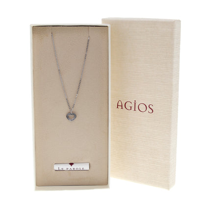 Collana Cor con cuore inciso, argento 925