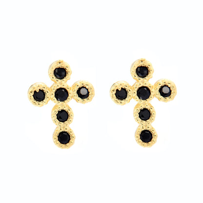 Orecchini Crucis, croce con zirconi, argento 925