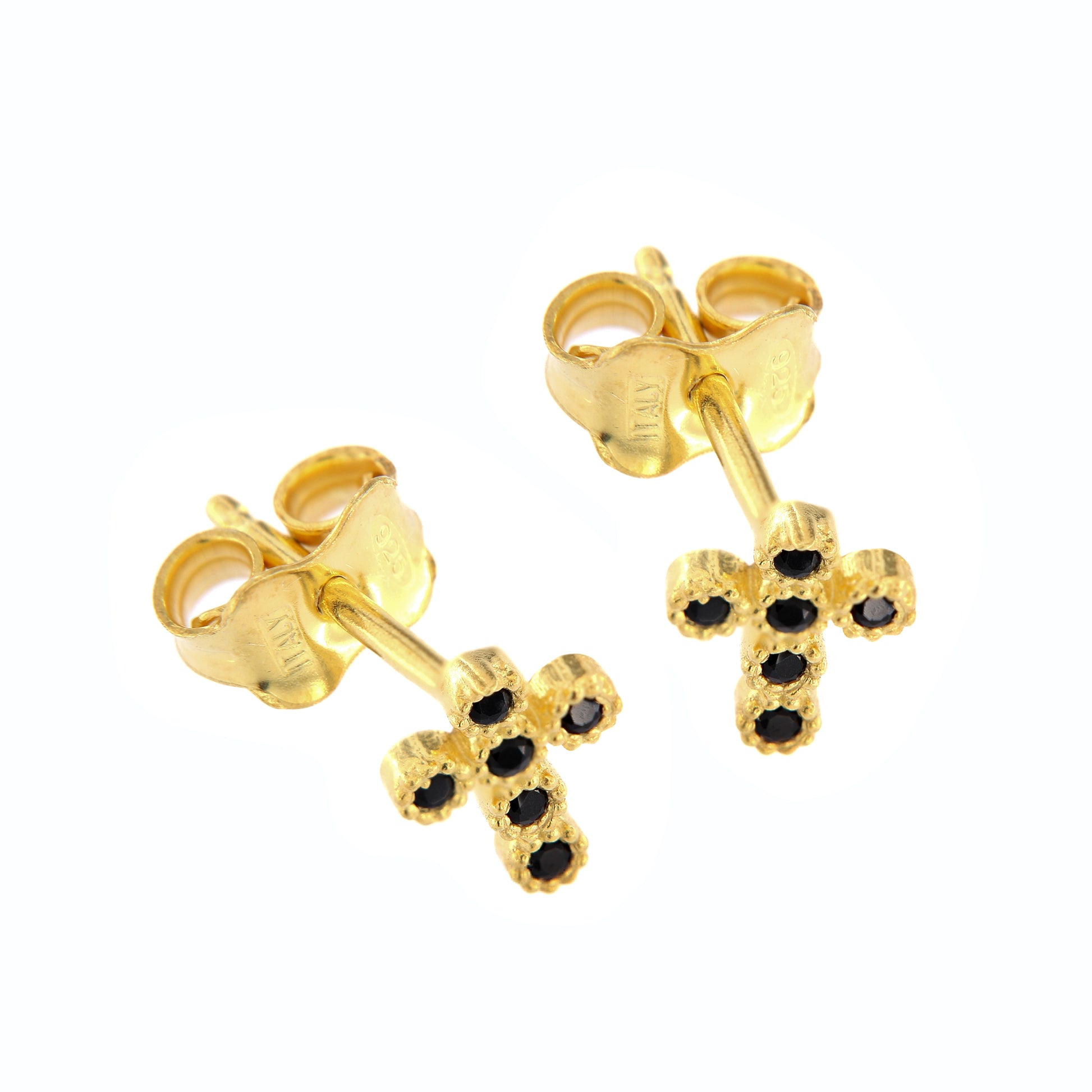 Orecchini Crucis, croce con zirconi, argento 925