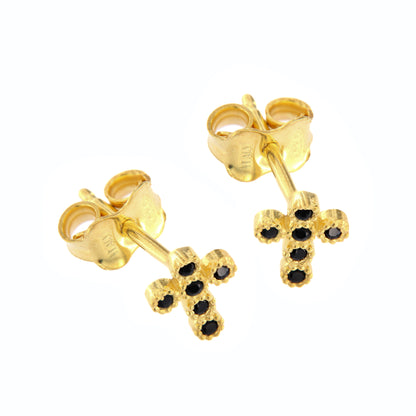 Orecchini Crucis, croce con zirconi, argento 925