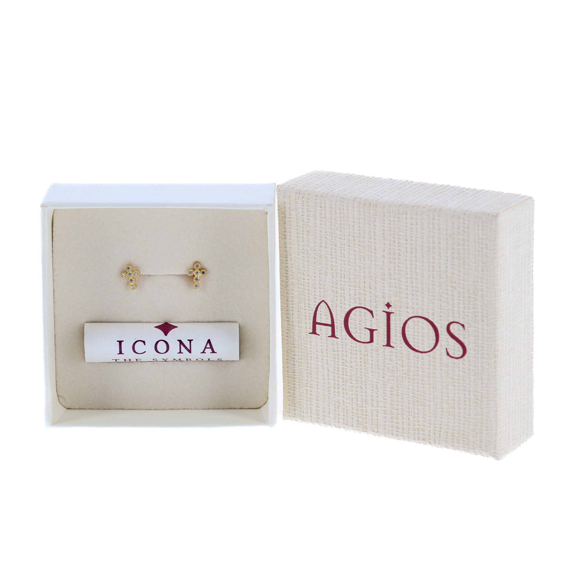 Orecchini Crucis, croce con zirconi, argento 925