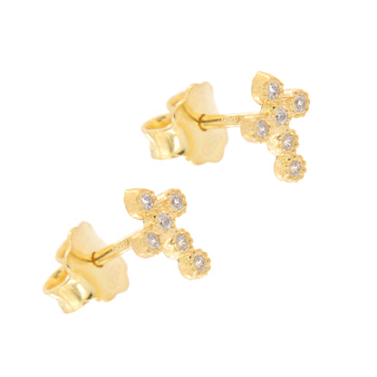 Orecchini Crucis, croce con zirconi, argento 925
