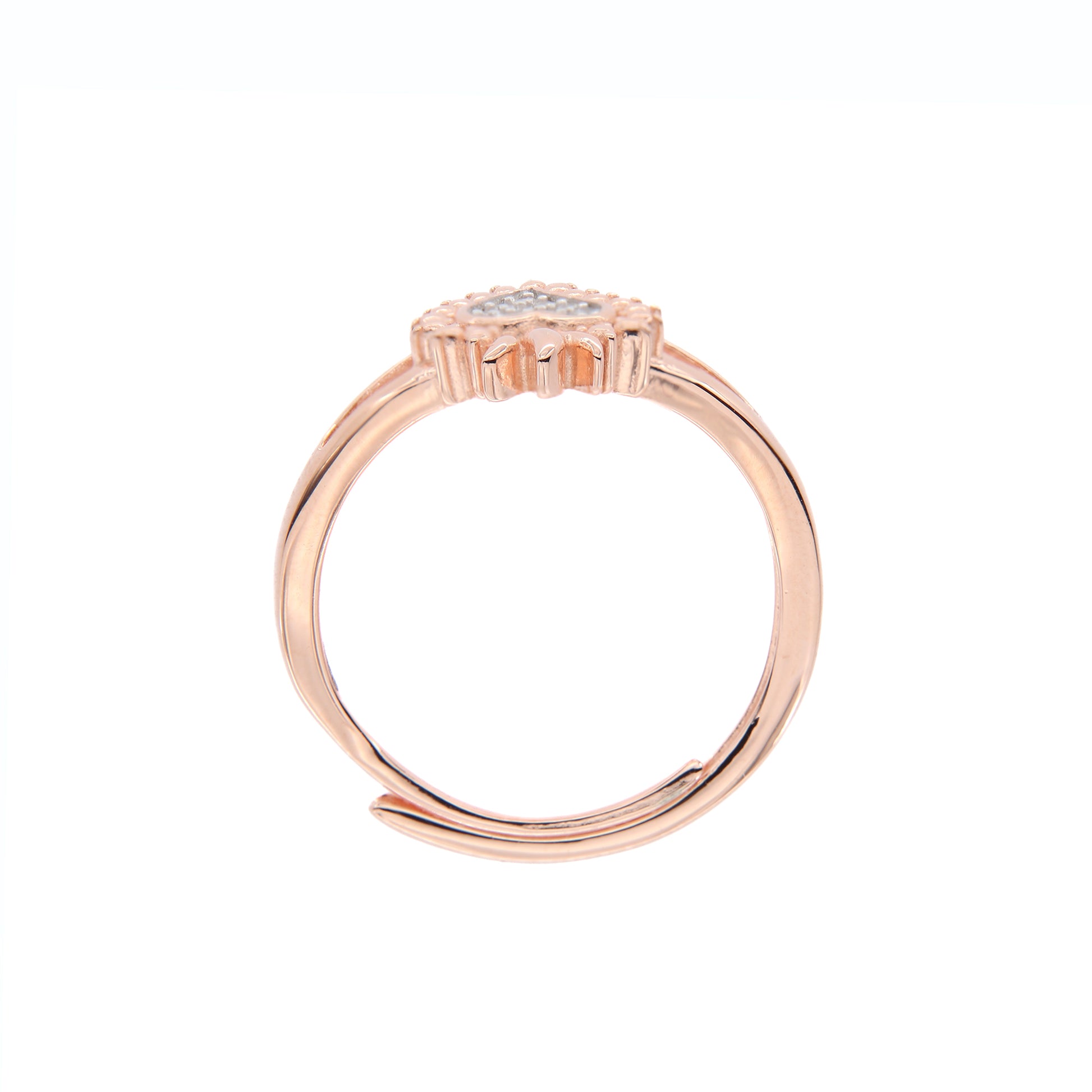 Anello Sacrum Cor, Cuore Votivo con zirconi, argento 925 rosè
