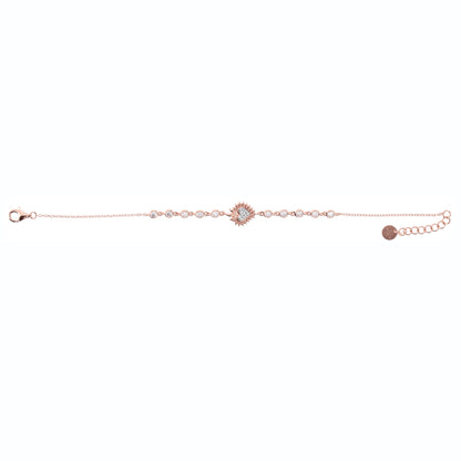 Bracciale Sacrum Cor, Cuore Votivo con zirconi, argento 925 rosè
